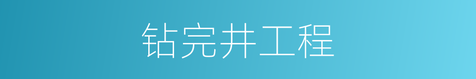 钻完井工程的同义词