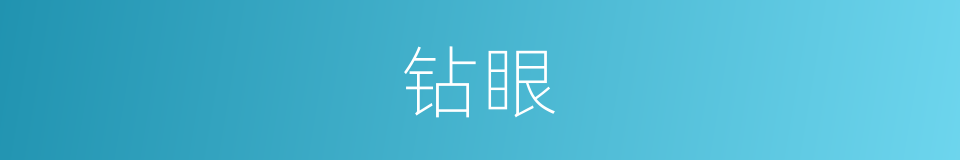 钻眼的意思