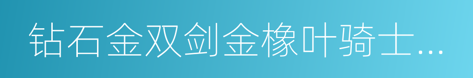 钻石金双剑金橡叶骑士勋章的同义词