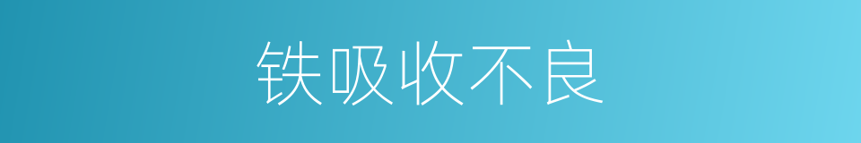 铁吸收不良的同义词