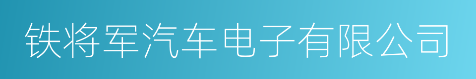 铁将军汽车电子有限公司的同义词