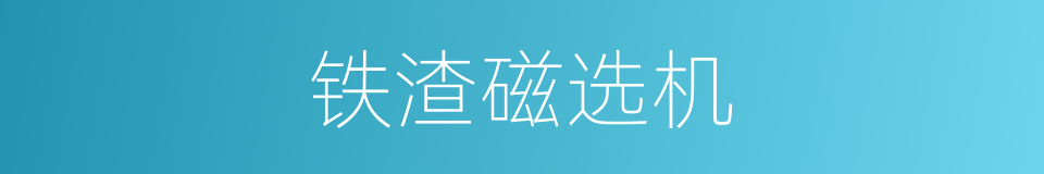 铁渣磁选机的同义词