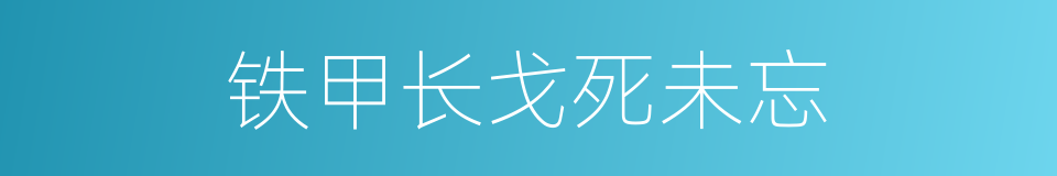 铁甲长戈死未忘的同义词