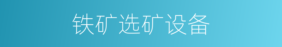 铁矿选矿设备的同义词