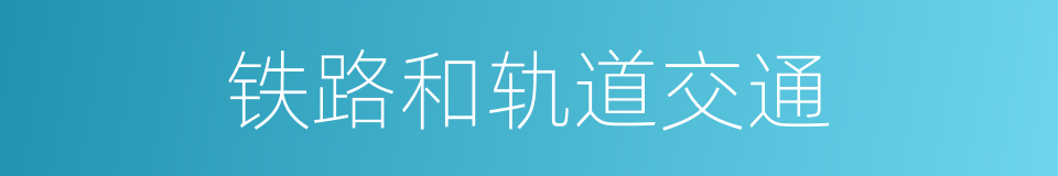 铁路和轨道交通的同义词