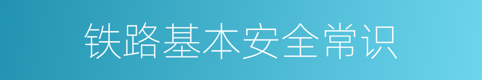 铁路基本安全常识的同义词