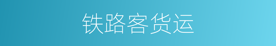 铁路客货运的同义词
