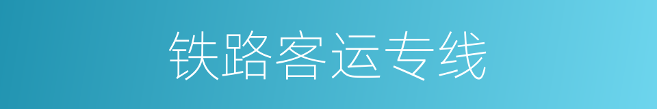 铁路客运专线的同义词