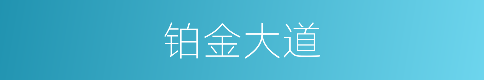 铂金大道的同义词