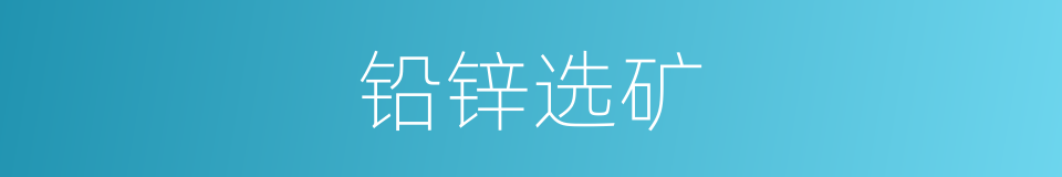 铅锌选矿的同义词