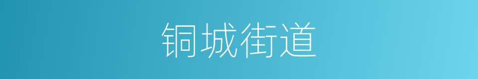 铜城街道的同义词