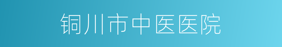 铜川市中医医院的同义词