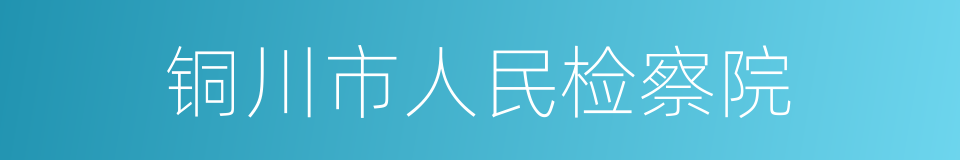 铜川市人民检察院的同义词