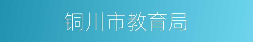 铜川市教育局的同义词