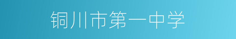 铜川市第一中学的同义词