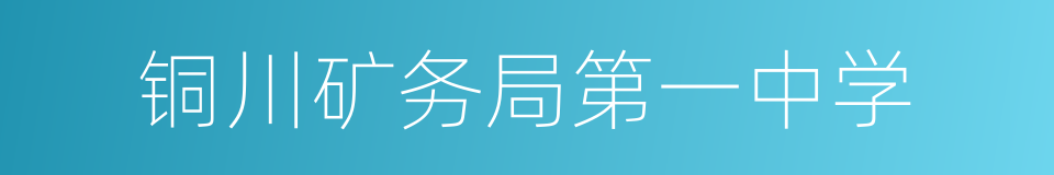 铜川矿务局第一中学的同义词