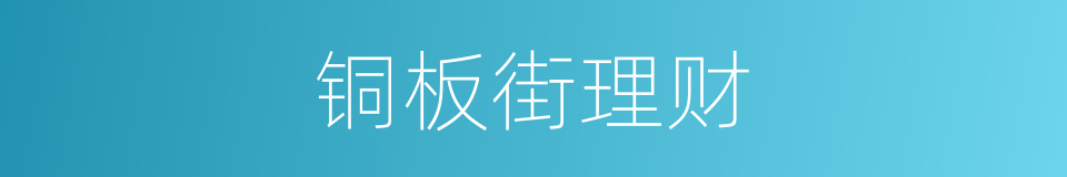 铜板街理财的同义词