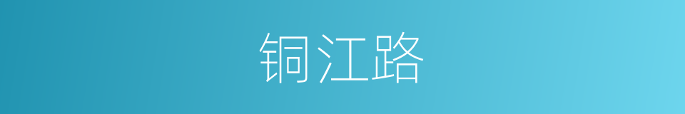铜江路的同义词