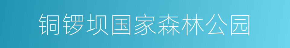 铜锣坝国家森林公园的同义词