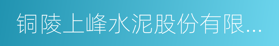 铜陵上峰水泥股份有限公司的同义词