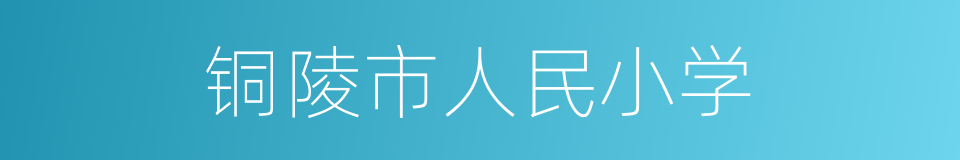 铜陵市人民小学的同义词