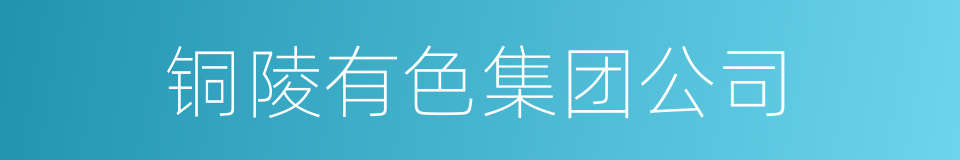 铜陵有色集团公司的同义词