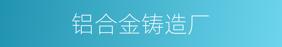铝合金铸造厂的同义词