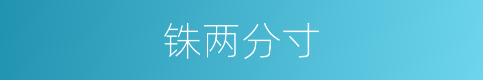 铢两分寸的意思