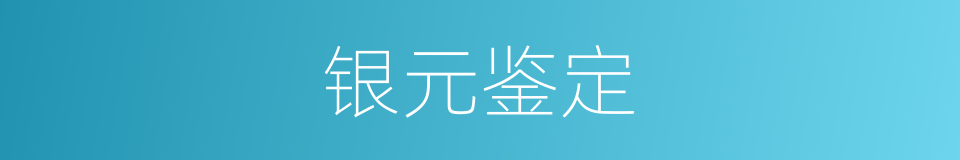 银元鉴定的同义词