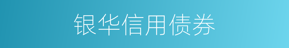 银华信用债券的同义词