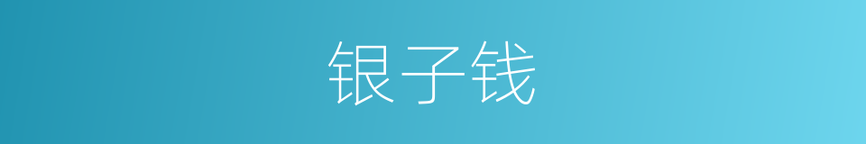 银子钱的同义词