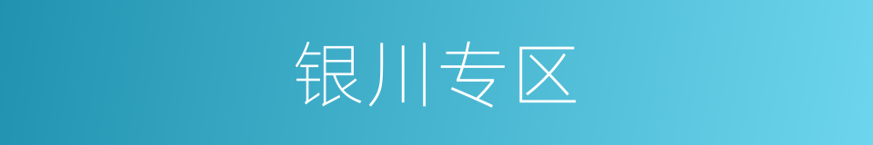银川专区的同义词