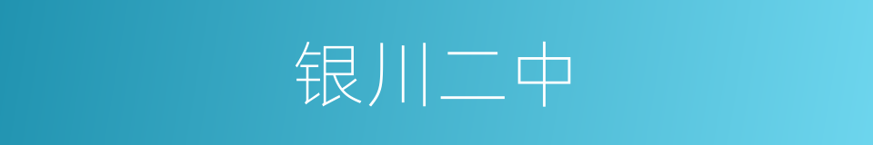 银川二中的同义词