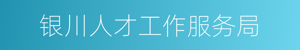 银川人才工作服务局的同义词