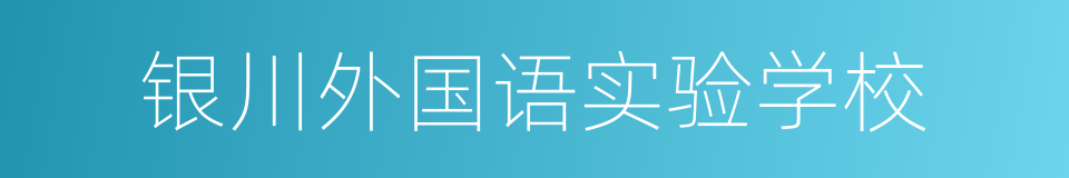 银川外国语实验学校的同义词