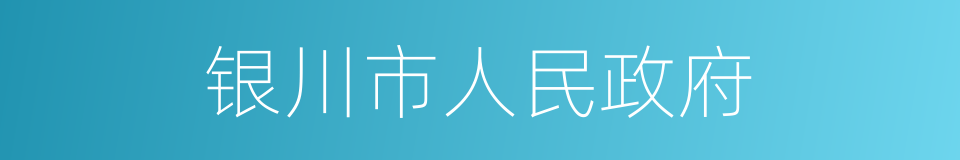 银川市人民政府的同义词