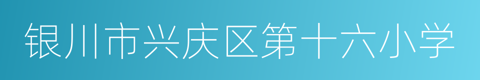 银川市兴庆区第十六小学的同义词