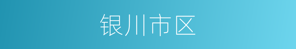 银川市区的同义词