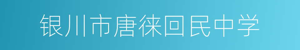 银川市唐徕回民中学的同义词