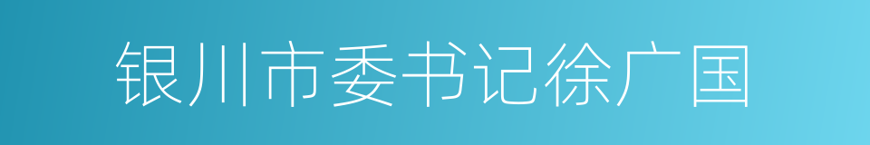 银川市委书记徐广国的同义词