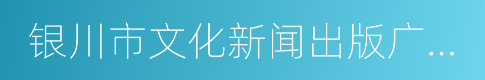 银川市文化新闻出版广电局的同义词