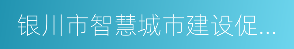 银川市智慧城市建设促进条例的同义词