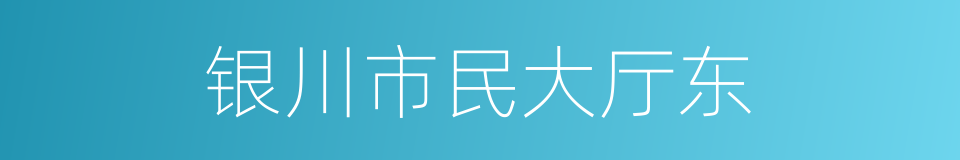 银川市民大厅东的同义词