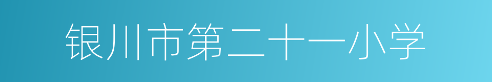 银川市第二十一小学的同义词