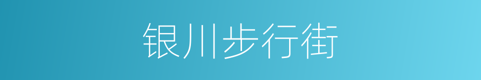 银川步行街的同义词