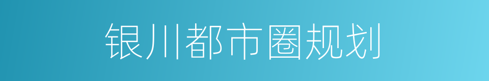 银川都市圈规划的同义词