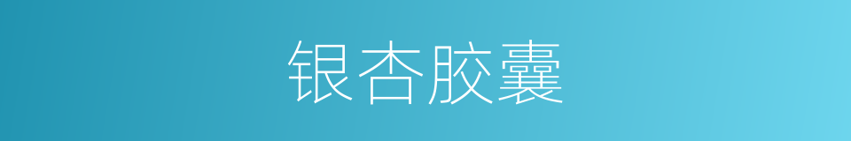 银杏胶囊的同义词