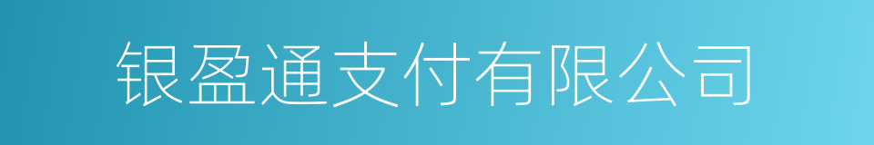 银盈通支付有限公司的同义词