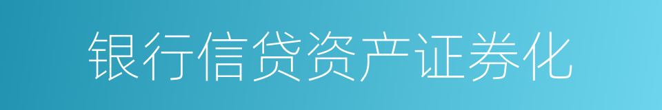 银行信贷资产证券化的同义词