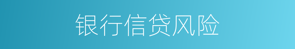 银行信贷风险的同义词
